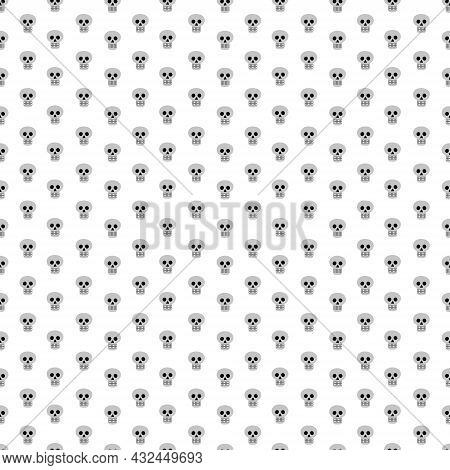 Vector Seamless Pattern With Skull For Halloween. Holiday Background For Fabrics, Paper, Textile, Gi