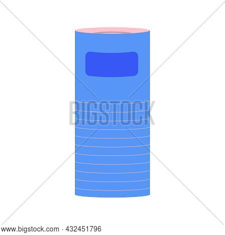 Blue Ashtray Bin For Smoking Area Flat Icon Vector Illustration