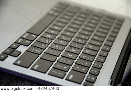 Los Angeles, Usa - September 6 2021. Selective Focus Keyboard Of Latest Apple Laptop Macbook Air M1.