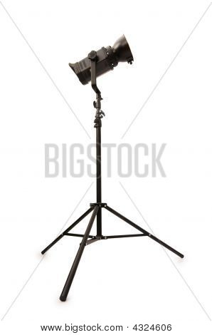 Studio Strobe isoleret på hvid baggrund