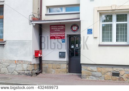 Zywiec, Poland - June 6, 2021: Epidemiological Station (sanepid) Of Panstwowa Inspekcja Sanitarna (s