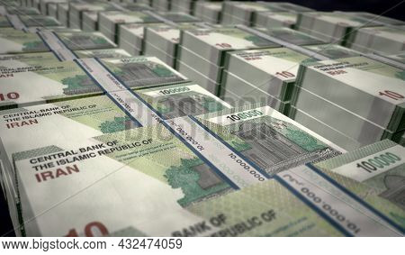 Iranian Rial Money Banknotes Pack Illustration