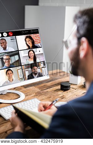 Video Conference Call. Remote Learning Lecture Videoconference