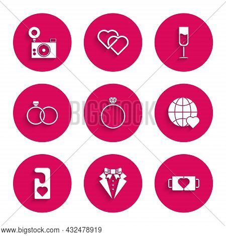 Set Diamond Engagement Ring, Suit, Two Coffee Cup And Heart, The World Love, Please Do Not Disturb W