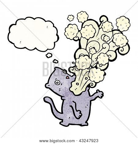 dibujos animados gato eructo