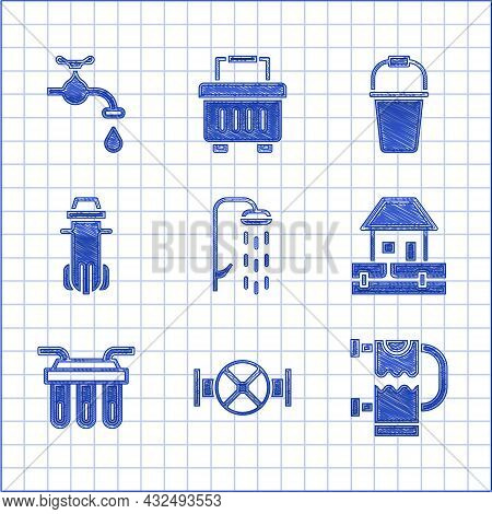 Set Shower, Industry Pipe And Valve, Heated Towel Rail, Water Supply Pipes, Filter, Bucket And Tap I