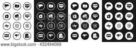 Set Password Protection, Credit Card With Shield, House Under, Security Camera, Folder And Lock, Shi