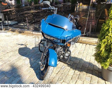 Kiyv, Ukraine - August 30, 2021: View Of A Harley Davidson Screamin Eagle 110