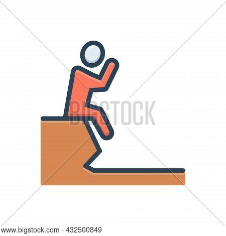 Color Illustration Icon For Failure Fiasco Hoodoo Setback Unsuccessful Depression