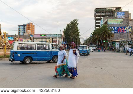 Mekelle, Ethiopia, April 29th. 2019, Ordinary Ethiopians On The Street Of Mekelle, The Capital City 