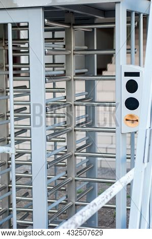 A Turnstile At The Stadium For Spectators To Pass By Passes.
