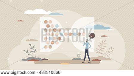 Bottleneck Effect With Limited Flow Through Bottle Neck Tiny Person Concept. Traffic Jam Abstract Ex