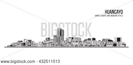 Cityscape Building Abstract Simple Shape And Modern Style Art Vector Design - Huancayo City