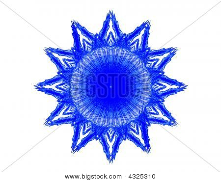 komplexe blaue Schneeflocke