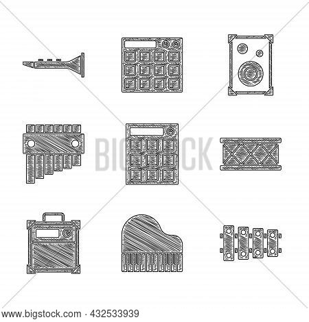 Set Drum Machine, Grand Piano, Xylophone, Guitar Amplifier, Pan Flute, Stereo Speaker And Clarinet I