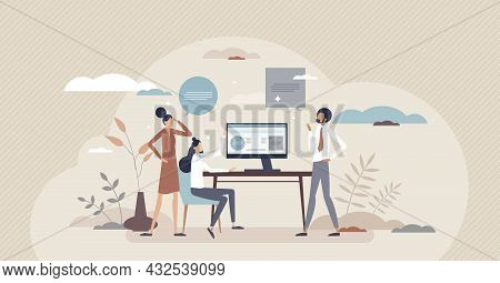 Usability Testing And Responsive Website App Checking Tiny Person Concept. New Application Programmi