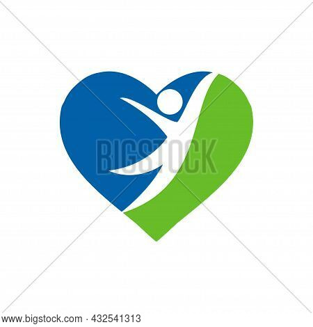 Non Profit Logo, People, Healthy Vector Illustration.