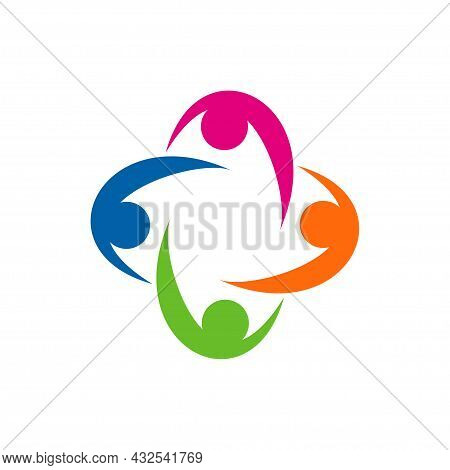 Non Profit Logo, People, Healthy Vector Illustration.