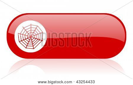 icono brillante de araña web web rojo