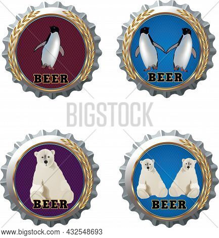 Aluminum Crown Caps With Polar Animals Aluminum Crown Caps With Polar Animals