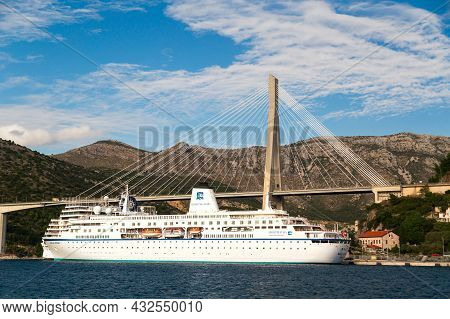 Dubrovnik, Croatia - October, 10 2019: Semester At Sea World Odyssey And Msc Cruise Ships Docked At 