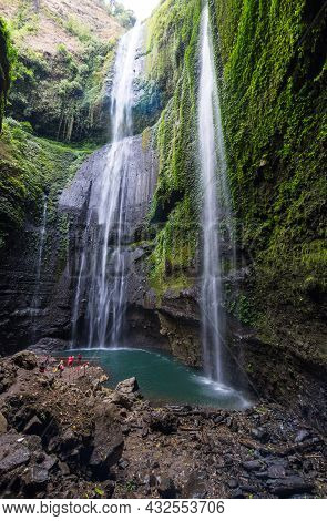 Main Cascade Of Madakaripura Waterfall On Island Java, Indonesia