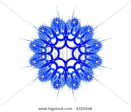 blaue Schneeflocke auf weiß