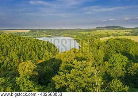 A Water Reservoir, A Reservoir Near The Town Of Lesna In The South-west Of Poland. You Can See The S