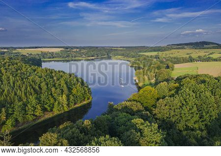 A Water Reservoir, A Reservoir Near The Town Of Lesna In The South-west Of Poland. You Can See The S