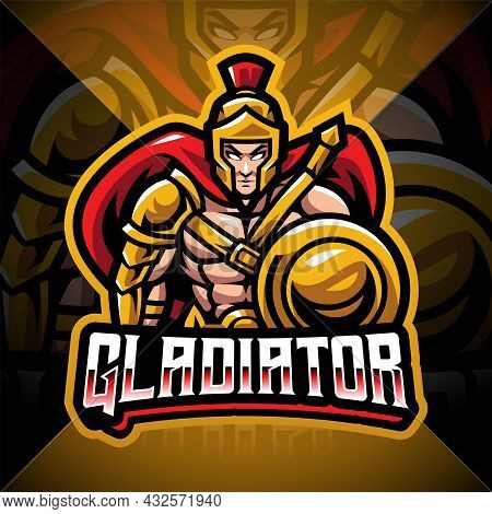 Gladiator Esport Mascot Logo Design With Text