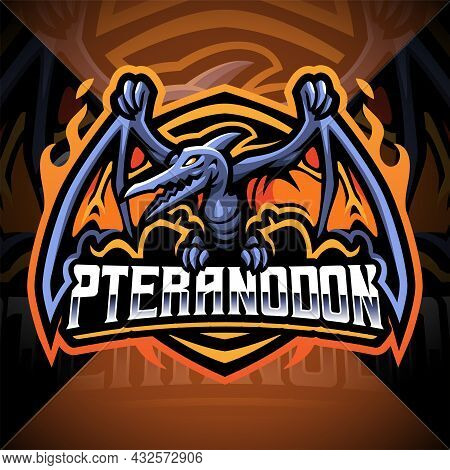 Pteranodon Esport Mascot Logo Design With Text