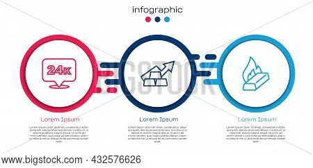 Set Line Gold Bars 24k, Growth Arrow With Gold And Molten Being Poured. Business Infographic Templat