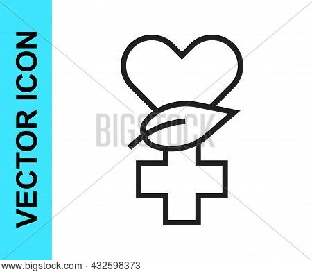 Black Line Ethnoscience Icon Isolated On White Background. Gardening, Ethnoscience And Organic Conce