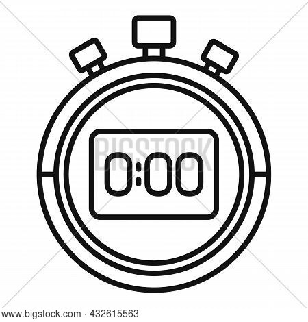 Digital Stopwatch Icon Outline Vector. Stop Timer. Watch Clock