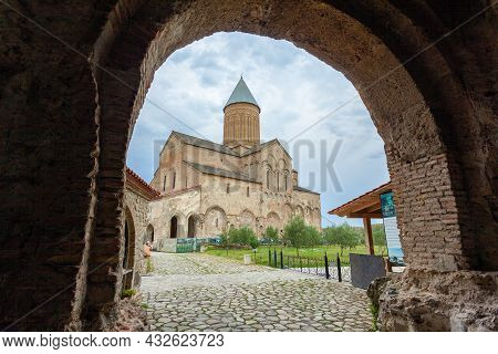 Tusheti, Georgia - 23 August, 2021: Alaverdi Monastery - Georgian Eastern Orthodox Monastery In Kakh