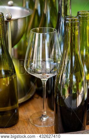 Tasting Of Dry Burgundy White Wine Made From Chardonnay Grapes, Wine Tourisme To Burgundy Cote De Be