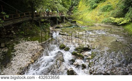 The Malaya Machara River In Chernihiv, The Republic Of Abkhazia. Cloudy Day On May 21, 2021