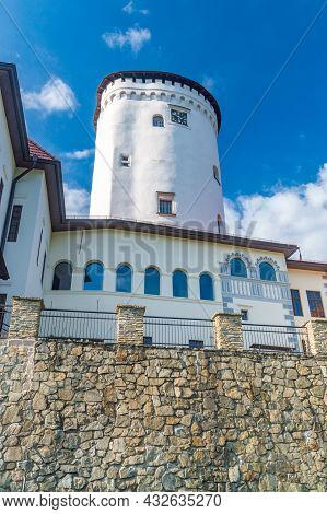 Tower Of Gothic Medieval Budatin Castle Near Zilina, Slovakia, Europe.