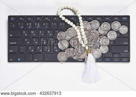 Concept Of Islamic Finance On White Background. Sharia-compliant Finance - Banking Or Financing Acti