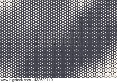 Halftone Hexagonal Pattern Wavy Texture Vector Abstract Geometric Technology Background. Retro Color