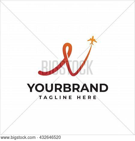Letter N Travel Logo. Airline Travel Logo Design With Letter N Symbol