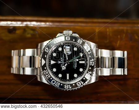 Bangkok, Thailand - 11 March 2019 : Rolex Gmt Master 2 Is A Popular Sport Model Of Rolex Watch.it Is