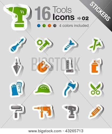 Pegatinas - herramientas y construcción los iconos