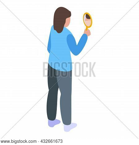 Woman Narcissism Icon Isometric Vector. Ego Selfish. Egocentric People