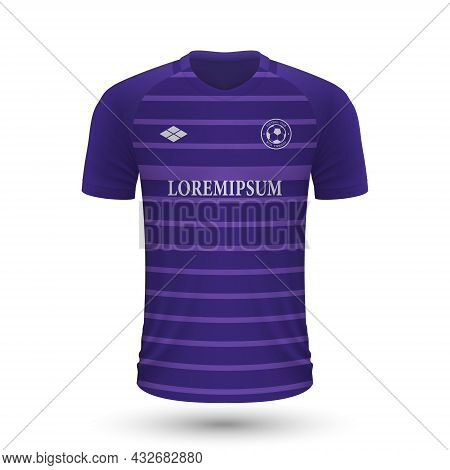 Realistic Soccer Shirt Austria Wien 2022, Jersey Template For Football Kit. Vector Illustration