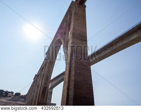 Bridge Of Star Over The Esla River In Spain.
