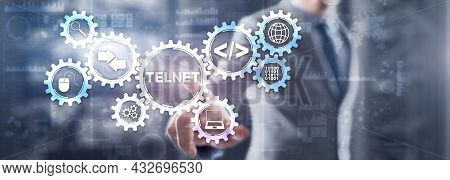 Telnet Virtual Terminal Client. Internet And Network Concept