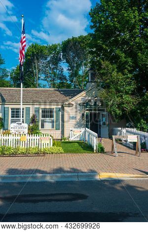 Mackinaw Island, Mi - July 14, 2021: United States Post Office Building On Mackinac Island, Mi On Ju