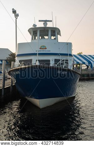 St. Ignace, Mi - July 14, 2021: Sheplers Ferry Docked In St. Ignace, Mi On July 14, 2021.