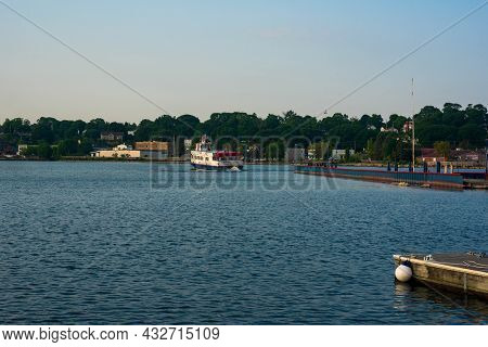 St. Ignace, Mi - July 14, 2021: Sheplers Ferry Moving In St. Ignace, Mi On July 14, 2021.